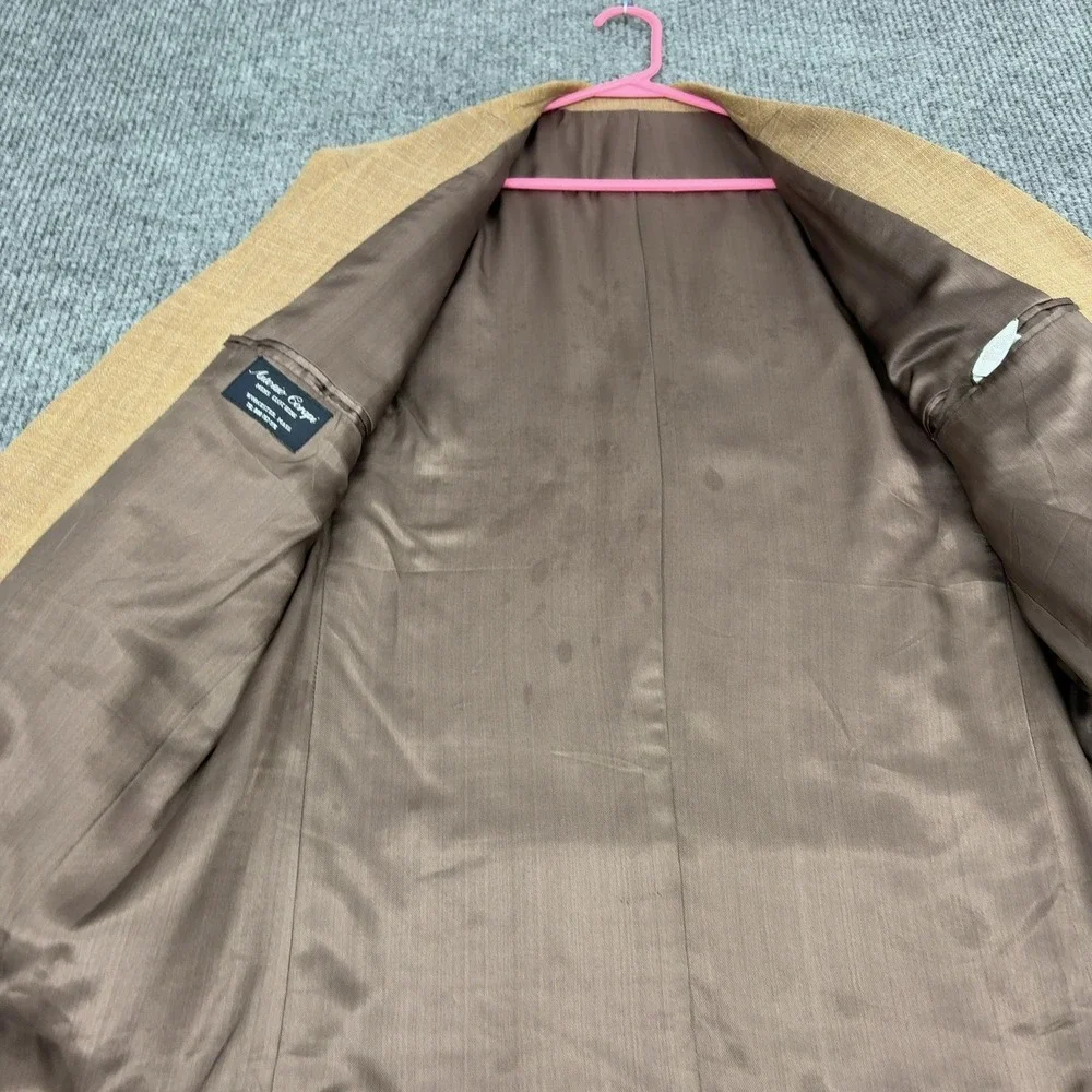 Vintage Antonio Corapi Blazer Mens 40R Brown Wool Linen Blend Sport Coat Classic